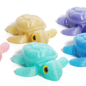 Tortuga Impresa en 3D, Animales Impresos en 3D, Tortugas Marinas de Juguete, Colores Degradados, Figura de Animales Flexible, Juguete Antiestrés Divertido y Positivo para Escritorio - Product Image 3