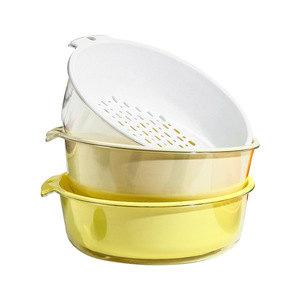 Autonomy Bac à légumes double couche en plastique avec panier de drainage, tailles moyenne, grande et extra grande, bol de rangement pour fruits de cuisine - Product Image 2