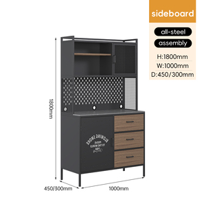 פלדה מודרנית ידידותית לסביבה אוכל ארון מטבח מטבח מיקרוגל לעמוד יחידת בר קפה בר סלון ריהוט מגורים - Product Image 4