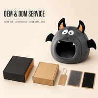 Tente pour animaux de compagnie en peluche chauve-souris d'Halloween OEM 2 en 1, lit pliable pour petits animaux, emballage personnalisé pour cochon d'Inde et lapin