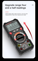 Multimeter Digital Pintar Portabel True RMS Auto Power Lampu Latar Dua Warna Penyimpanan Data LCD 4 Digit Layar Ganda 10A Bargraph Rendah