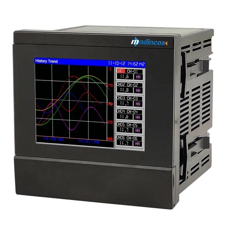 MPR800:0.2% registratore senza carta a colori per tabella dati multicanale Modbus RS485 digitale universale industriale con flusso tatalizzato, relè