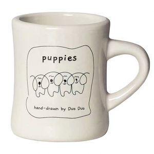 Customized 11oz Vintage Cream White Ceramic Coffee Mug Custom Logo Restaurant Coffee Diner Mugs - Product Image 1