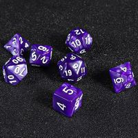 PROMO Jeu de dés de jeu de table à 10, 12 et 20 faces, sept pièces, en acrylique écologique, thème fantastique et science-fiction, boîte cadeau, coloré et carré