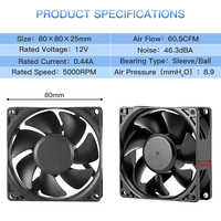 Ventilateur de refroidissement CPU axial sans balais étanche DC 5V/12V/24V/48V avec dissipateur thermique en plastique, roulement à billes, 4 broches PWM OEM