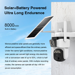 Venta caliente al aire libre IP66 impermeable 3MP batería de baja potencia 4G cámara de red doble lente Asia mercado seguridad 4G Solar CCTV Cámara - Product Image 4