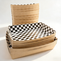 Boîte à collation frite en forme de bateau avec logo personnalisé Boîte à bateau en papier kraft enduit pour côtelettes de poulet et frites