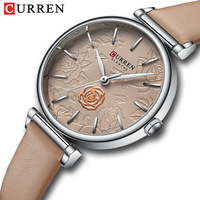 Nouvelle Montre Femme CURREN 9078 2026 – Motif Rose 3D en Relief, Bracelet en Cuir de Luxe, Cadeau Idéal pour Femme, Relogio Feminino