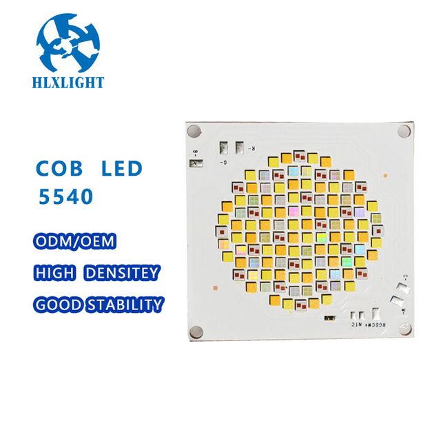 NCSP COB LED 5540 700W 48V RGBWW Yellow Blue Red 5-in-1 Color Square 40mm CRI97 Chip Copper PCBA Dimmable for Photography