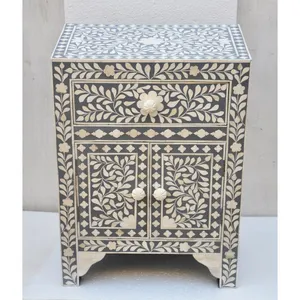 Phòng khách xương Inlay lưu trữ tủ với 2 ngăn kéo cho trang trí nội thất bán buôn giá rẻ giá sừng lưu trữ vật liệu tủ