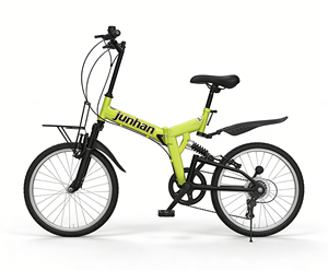Vélo pliable JUNHAN en alliage d'aluminium, jantes 20 pouces, 6 vitesses, freins V-Brake, entièrement amorti, pour hommes et femmes, OEM/ODM - Product Image 1