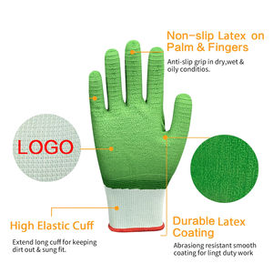 Guantes de trabajo de seguridad para jardín industrial con patrón de onda de revestimiento de látex resistente al desgaste de alta calidad - Product Image 6
