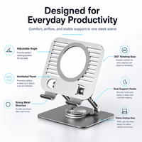 Nouveau support ergonomique pour ordinateur portable et tablette en alliage d'aluminium, pliable, certifié CE RoHS, 49,5x25x39cm, pour une utilisation prolongée sur le bureau