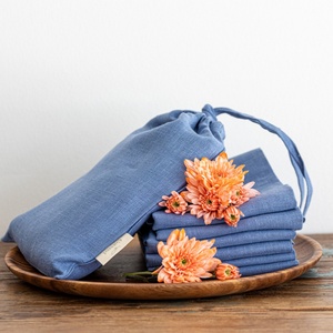 Natural <b>Linen</b> Napkins Pure Tassel Classic Style Handmade Hemstitch <b>Table</b> Plain Napkin Customized for Wedding Cotton Canvas - Product Image 3
