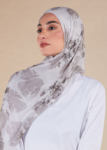 Hijab personnalisé à imprimé dégradé, petit motif floral pour femmes, quantité minimale de commande bas, associé à un sous-capuchon, adapté à la commande personnelle et en gros - Product Image 4