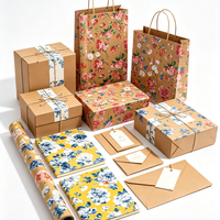 Papier d'emballage personnalisé épais et recyclable 80 g/m² motif floral rétro rose, en vrac, base kraft chaude, motif rose rouge et rose, décoratif pour cadeaux