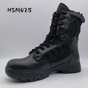 LXG, botas tácticas de entrenamiento de campo traviesa con cremallera curvada, suela de goma dura de agarre fuerte, botas de combate negras/arena HSM025 - Product Image 1