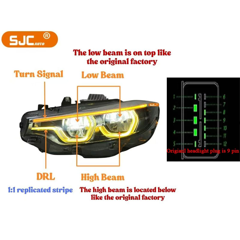 Interruttore DRL bianco e giallo, 9 pin (2 pezzi = 1 set)