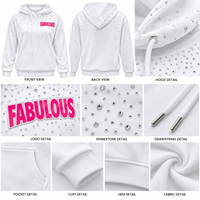 Sweat-shirt personnalisé pour cheerleaders, femmes et jeunes, avec strass, pour l'échauffement, avec logo d'équipe, pour les entraînements