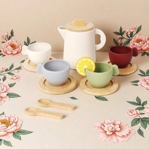 Nuevo Juego de Té de Madera para Niños, Juguete de Cocina Educativo para Jugar <span class=keywords><strong>a</strong></span> las Casitas - Product Image 2