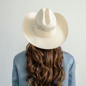 Wholesale Custom Chapeau Black Western <b>Hat</b> Wide Brim Panama Luxury High Quality Cowboy <b>Straw</b> <b>Hat</b> With Custom Logo - Product Image 2