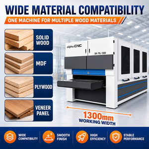 Machine à poncer à bande large industrielle à haute efficacité B-R-R1000 Ponçage de précision pour la production de meubles en bois massif, MDF, contreplaqué - Product Image 3