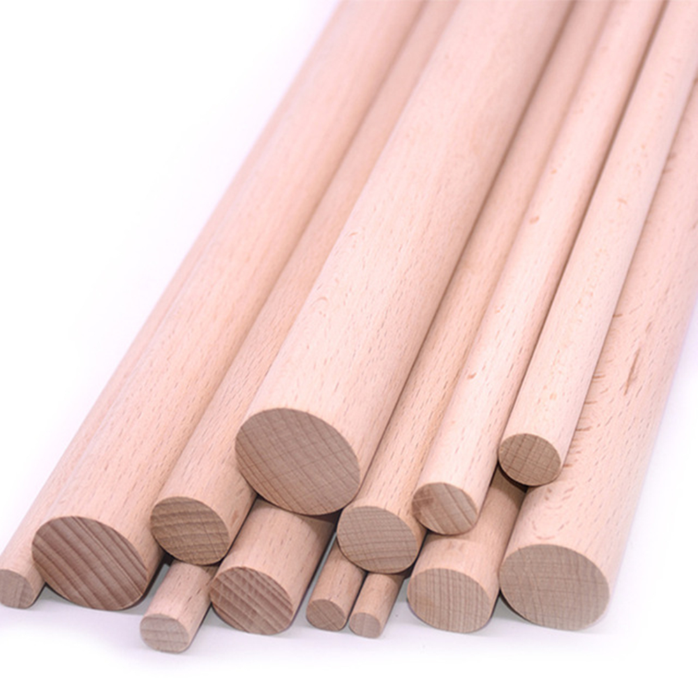 Full Size Wood Dowel Natural Round Beech Wooden Stick For Macrame kit Baby Teething-toys DIY Wall hanging model making