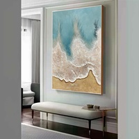 Cuadro Grande 3D de Paisaje Costero, Arte Texturizado, Lienzo Abstracto, Decoración de Pared, Regalo para la Inauguración de una Casa