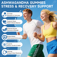 Compléments alimentaires naturels véganes Ashwagandha en marque privée OEM, gommes sans sucre avec vitamine D pour adultes, amincissement, soutien immunitaire