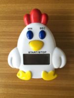 Petit minuteur de cuisine décoratif en plastique ABS écologique en forme de coq avec écran LCD et cordon