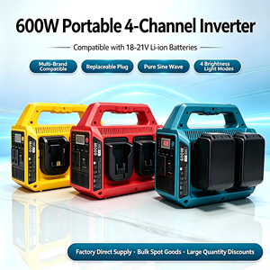 ซินซุน รุ่นใหม่ 600W คลื่นไซน์บริสุทธิ์ AC มัลติฟังก์ชั่น 110/220V ใช้ร่วมกับแบตเตอรี่ Makita/DeWalt/Milwaukee ฯลฯ - Product Image 2