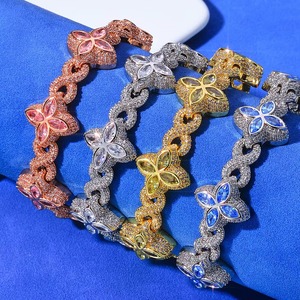 Bracelets pour Hommes en Argent S925, Style Urbain Statement, avec Moissanite GRA, Maillons Cubains Quatrefoil, Effet Givré Miami Curb Entrelacé - Product Image 4
