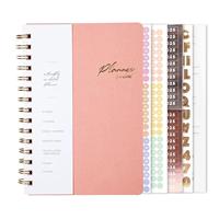 Buku Planner Spiral Custom Print A5 Sampul Keras Kertas Sampul Hardcover Planner Mingguan Bulanan dengan Stiker Halaman Dalam yang Dapat Disesuaikan