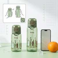 Bouteille d'eau PC 670 ml anti-fuite, portable, pour le sport, avec couvercle 2-en-1, logo personnalisé, idéale pour étudiants, camping en plein air, école