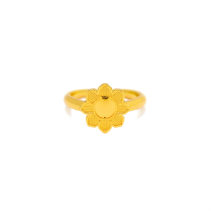 Fashion <b>Ring</b> 316L Stainless Steel PVD <b>Gold</b> Plating Sustainable Resistant Flower Design - Product Image 2