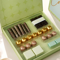 Boîte cadeau en chocolat haut de gamme personnalisée, compartiments, fermeture magnétique, emballage rigide de qualité supérieure pour bonbons, desserts, truffes, cadeaux sucrés