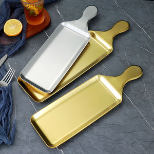 صواني مطبخ فضي وذهبي بمقبض أدوات طاولة غربية من الفولاذ المقاوم للصدأ للمطاعم - Product Image 1