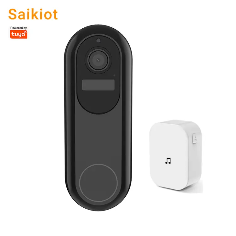 Saikiot Tuya akıllı 2.4G & 5G çift bantlı uzaktan konuşma izleme 1080P Video kapı zili ev güvenlik WIFI kablosuz Video kapı zili