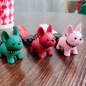 Porte-clés de voiture en cuir personnalisé, porte-clés mignon en forme de poupée, porte-clés en PVC en forme d'animal, porte-clés chien - Product Image 5