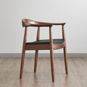 Nordic Solid Wood <b>Dining</b> <b>Chair</b> Walnut And Ash Wood Upholstered Seat Modern <b>Dining</b> Room <b>Chair</b> - Product Image 2