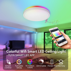 Lámpara de Techo Inteligente <span class=keywords><strong>LED</strong></span> RGBTW de 12 Pulgadas con Control Remoto por Voz WIFI Tuya, Diseño Moderno, Modo Nocturno, Decoración, Montaje Empotrado - Product Image 2