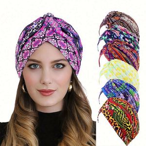 En gros, Foulards de tête multifonctionnels d'extérieur pour femmes, imprimés à motifs, en polyester élastique, styles turban torsadé, bonnet et foulard - Product Image 1