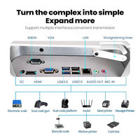 Terminal Punto de Venta para Supermercados y Centros Comerciales, Intel Core I3, Pantalla Táctil LCD TFT de 15 Pulgadas, Escáner 2D con Cable, Caja Registradora Todo en Uno