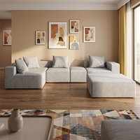 Modulares Konvertierbares Sofa-Set - Starke Schaumstoffunterstützung Rahmenloses Design. 6-Sitzer Luxuriöses Wohnzimmer- & Mall-Kompaktsofa