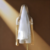 Voile de mariée léger monocouche, petit voile en maille souple pour accessoires de mariage, style libre