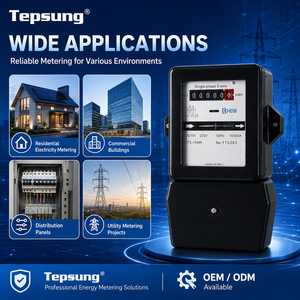 <span class=keywords><strong>Compteur</strong></span> d'énergie électromécanique monophasé Tepsung DD101 à longue durée de vie, précision classe 2, plage 0-999999 kWh, 5A-100A, 220-240V - Product Image 6