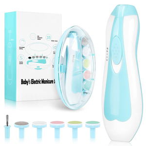 Kit de soin des ongles électrique <span class=keywords><strong>6</strong></span> en 1, coupe-ongles, lime, polisseur, outil de façonnage, lime à ongles pour bébé - Product Image 5