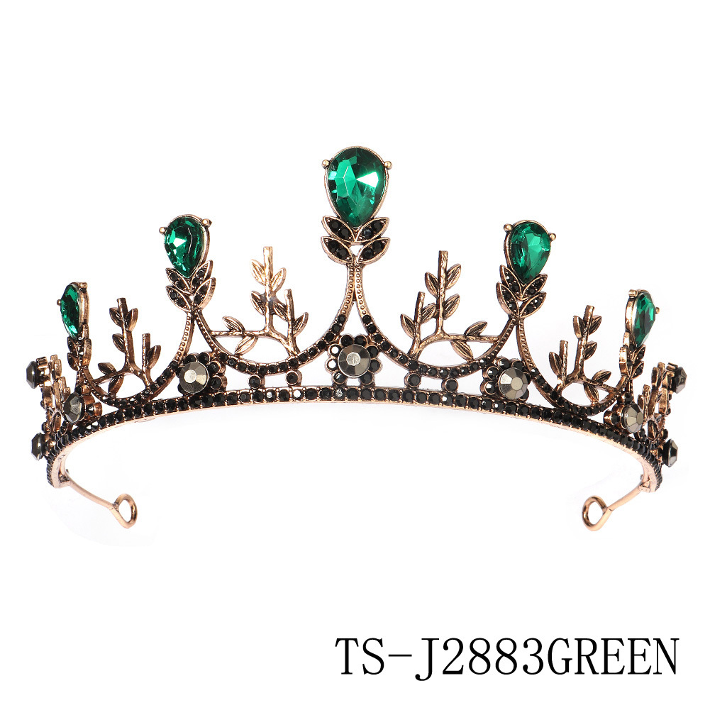 Barocke Strass-Krone / Tiara – Schwarz-silber, Für Hochzeit, Halloween, Kostümparty & Fotoshootings