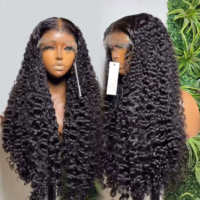 Vendeur en gros de perruques de cheveux bouclés bruts birmans, perruques de cheveux humains bouclés profonds avec fermeture en dentelle transparente, densité 150% 180% 200%
