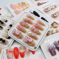 Faux Ongles Acryliques Press-On en Gel, Motifs et Tailles Aléatoires, Faits Main, Vente en Gros, Lot de 10 Pièces